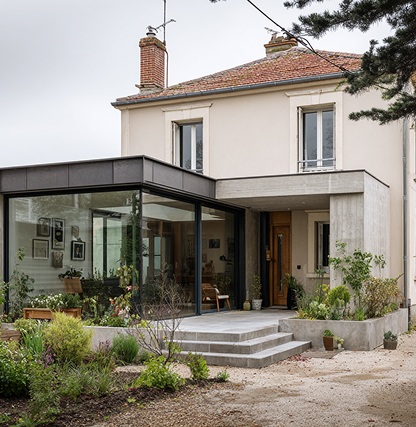Une extension contemporaine ouverte sur l’extérieur